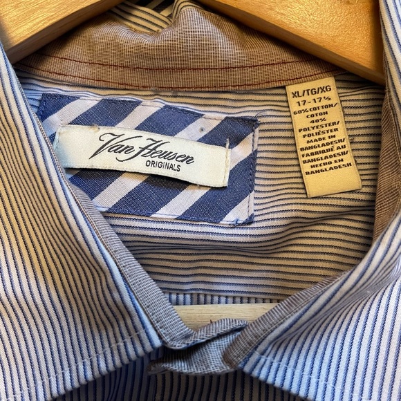 Van Heusen Size 17.5 Striped Dress Shirt - Picture 2 of 6